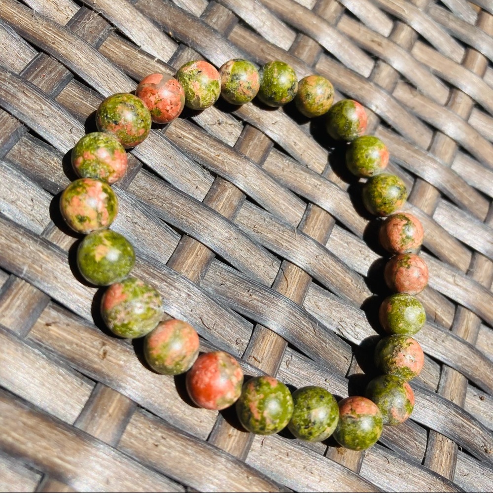 Unakite Beads Gemstone Bracelet